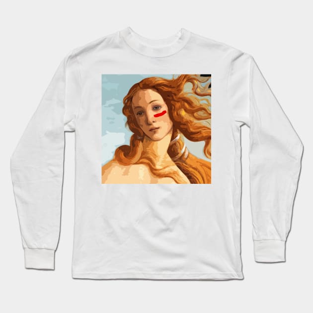 Venere di Botticelli Long Sleeve T-Shirt by Paskwaleeno